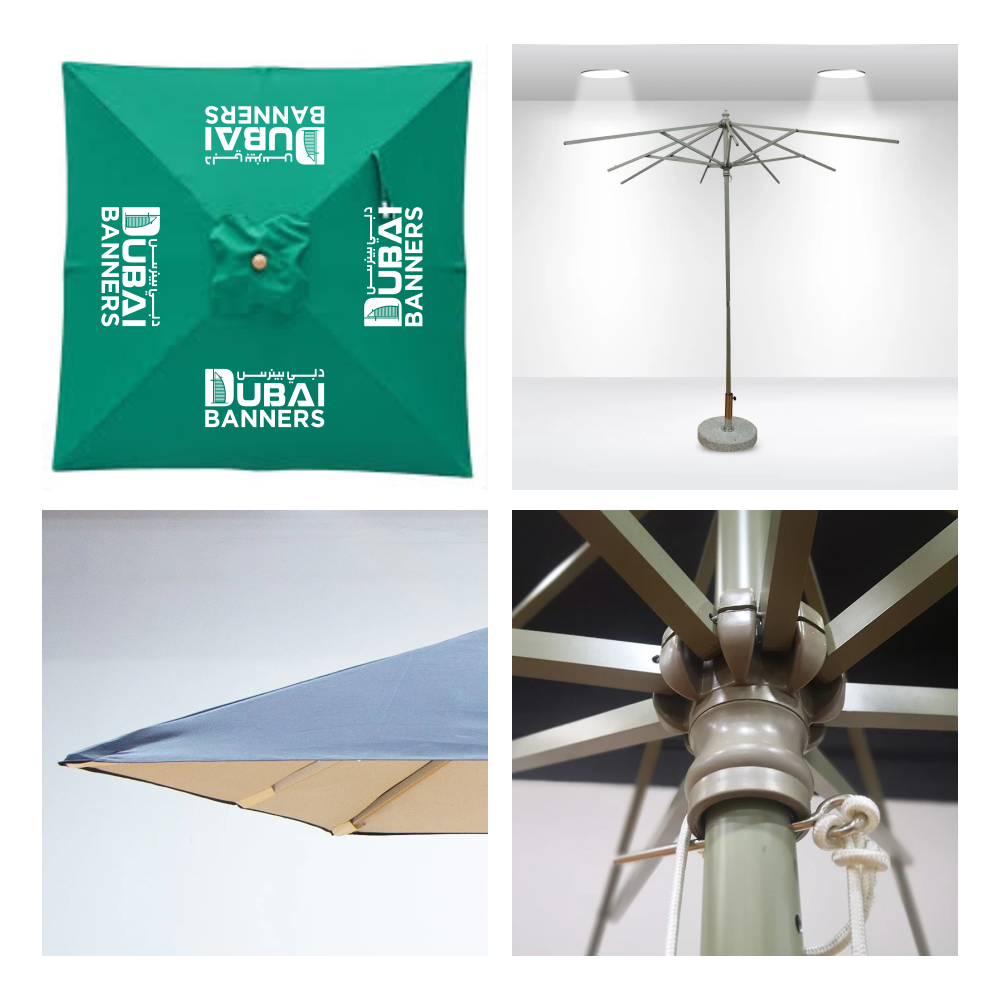2x2m Square Patio Umbrellas With Valances