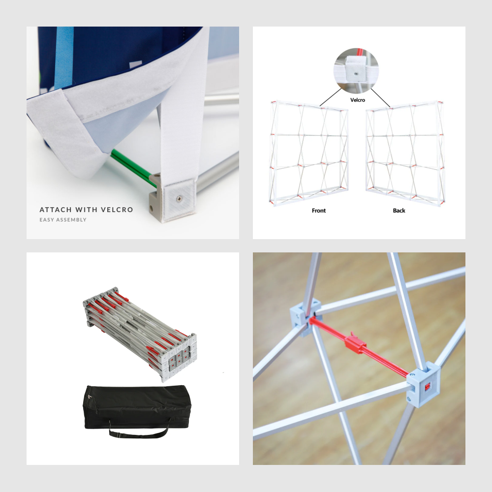 Double Sided Straight Fabric Popup Displays