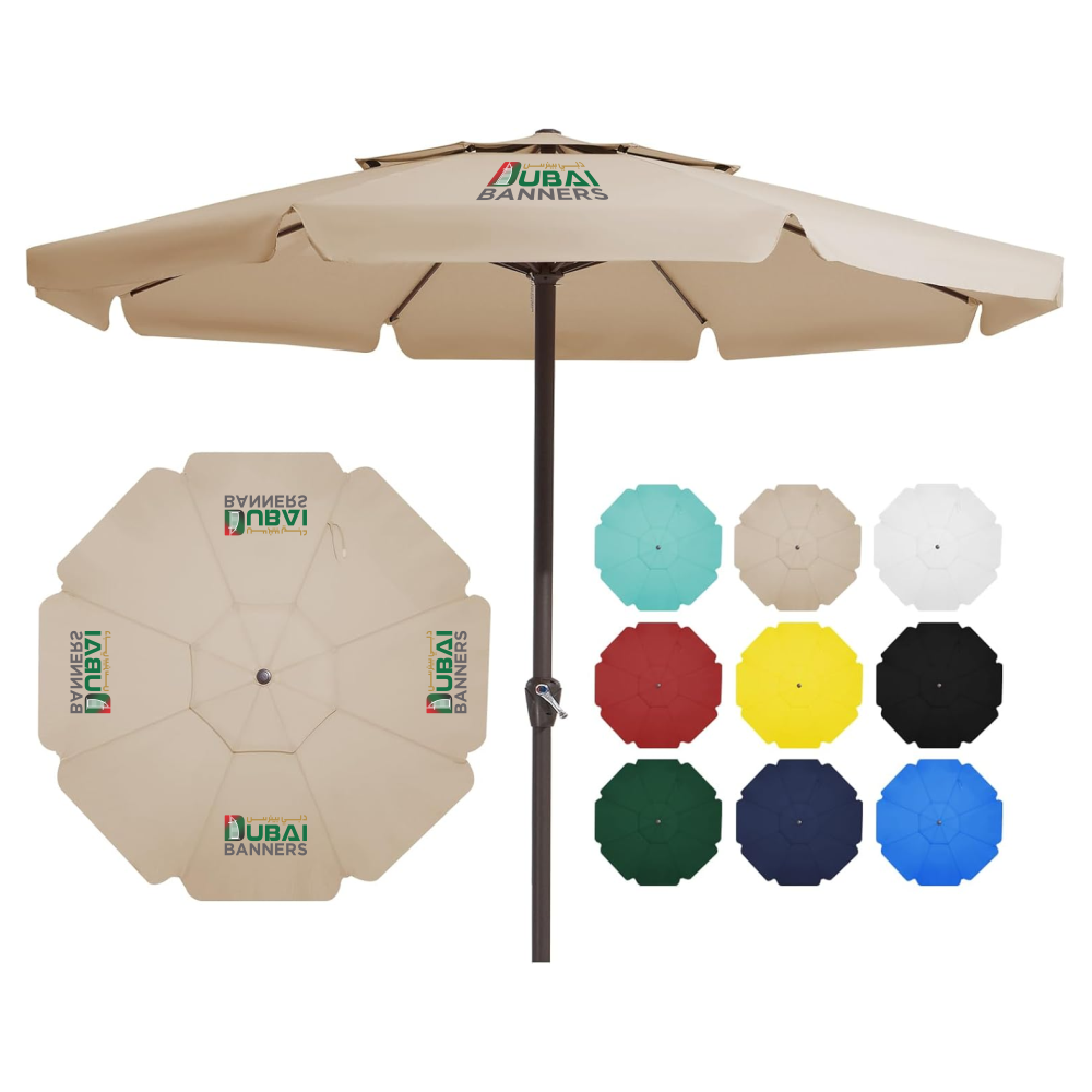 2.7x2.7m Tilting Patio Umbrellas With Valances